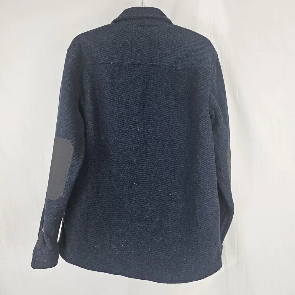 L.l Bean Navy Blue Brushed Ribbed Shacket Men's Size Medium Regular
